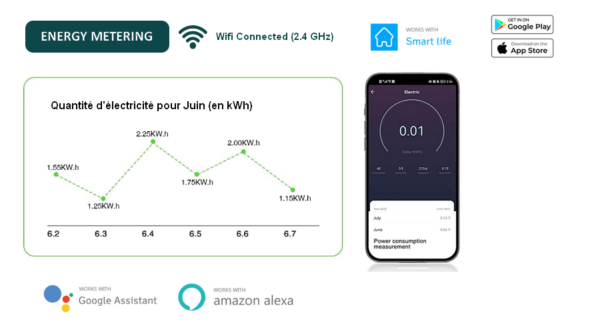 Application mobile gratuite Smart life pour Tablier solaire autonome.